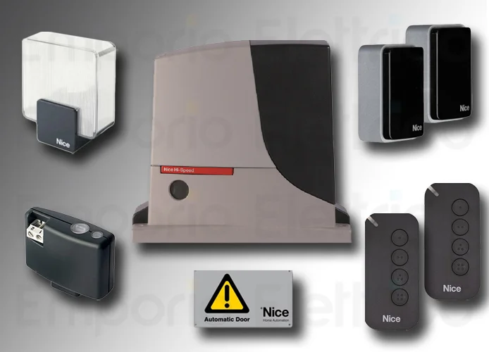 nice kit automazione cancelli scorrevoli 24v robus 1000  rb1000bdkce