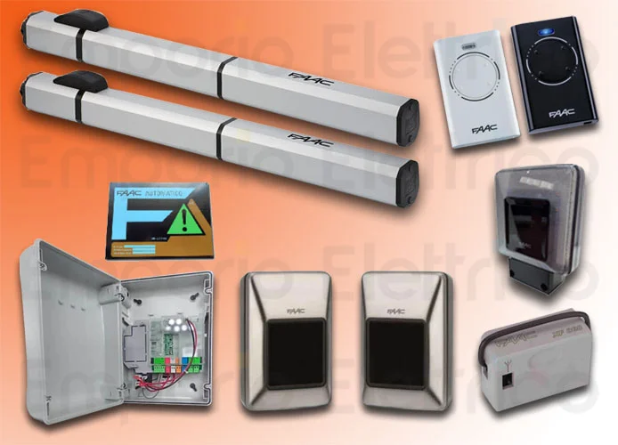 faac kit automazione cancelli a battente 24v hybrid plus integral 105684