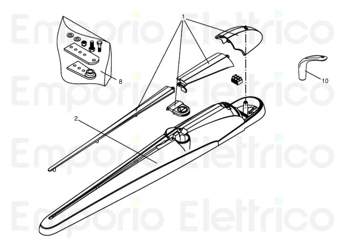beninca Ersatzteil des Standard-Entriegelungshebels für bob 9686877