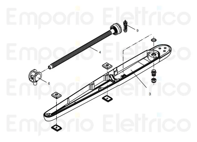 beninca Ersatzteil Stütze + Trapezmutter für bob2124.da 3c für bob2124.dk 968803078