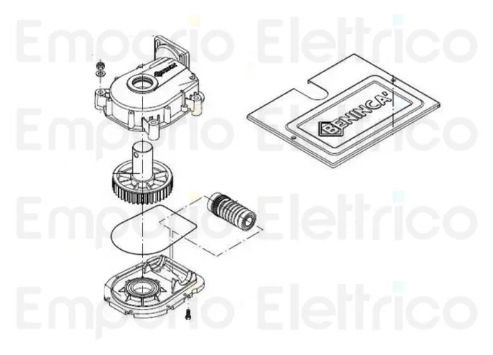 beninca Ersatzteil der montierte Schraube ohne Ende für du.it14nv 9686571