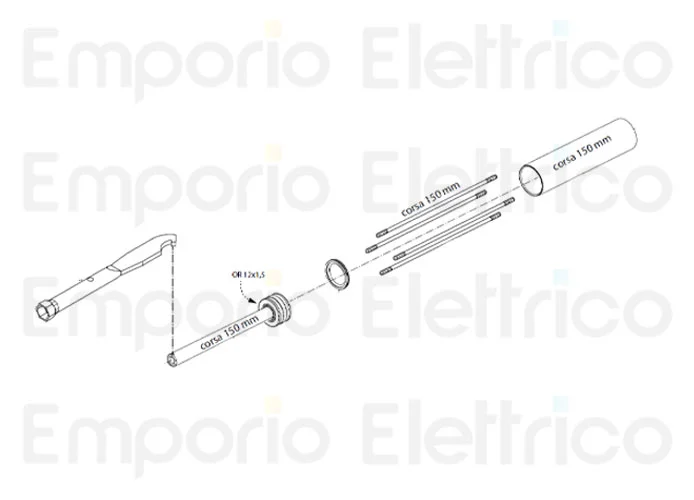 fadini Ersatzteil der Kolbenhülse für 150 mm Hub für hindi 880 evo 87026