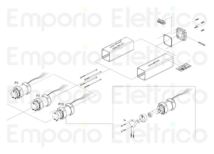 fadini Ersatzteil des kompletten elektrischen Motors 230 v - 0,25 cv - p3 für hindi 880 evo 87082