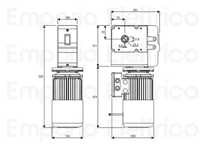 beninca selbsthemmender Getriebemotor für Sektionaltore 400v vn.mt40v 9590377