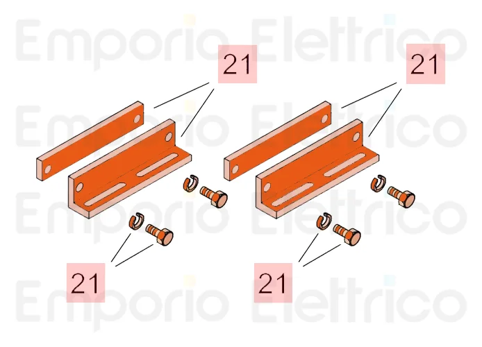 faac Ersatzteil der Gruppe von Befestigungswinkel und Abstandshalter 7 63003338