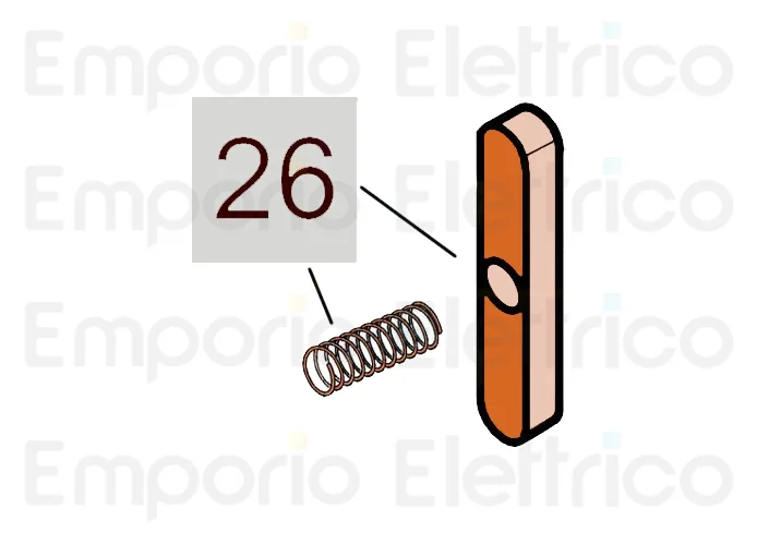 faac Ersatzteil keyway key and spring group 746/8 63003337