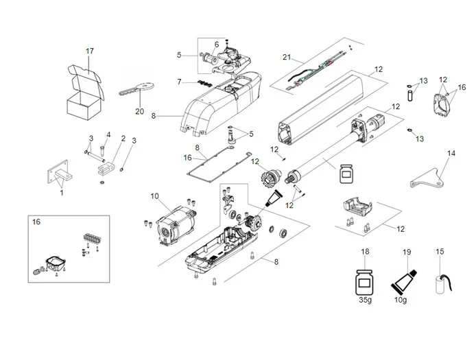 faac Seite Ersatzteile des 415 230v ls Motors