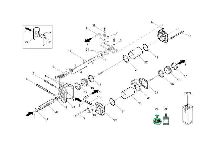 faac Seite Ersatzteile des Motots 760 cbac sr restyling