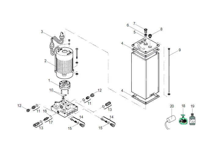 faac Seite Ersatzteile der 760 sb Hydraulikeinheit