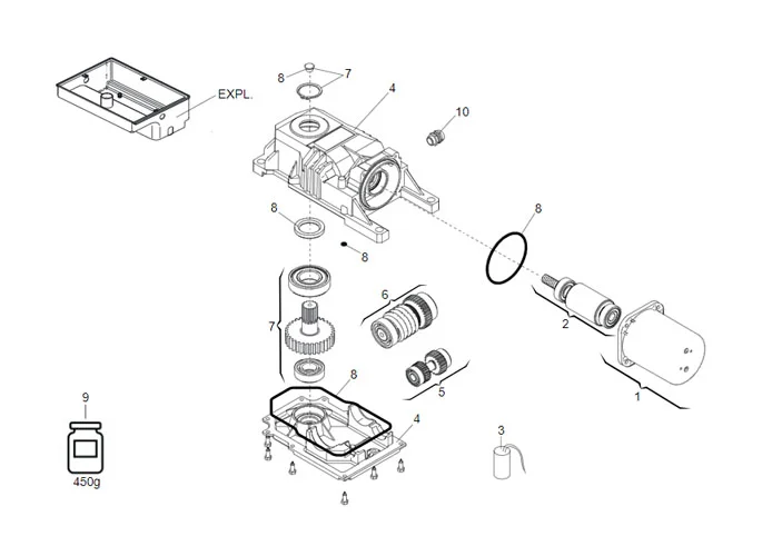 faac Seite Ersatzteile des 770 Motors 230v l