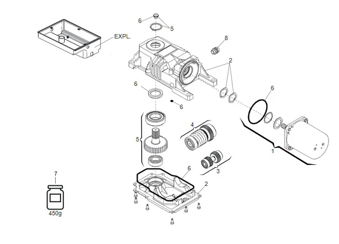 faac Seite Ersatzteile des 770 Motors 24v