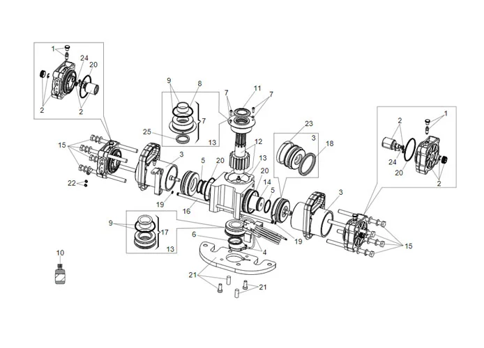 faac Seite Ersatzteile des s800h enc Antriebs 100° 