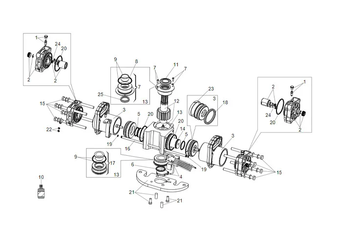 faac Seite Ersatzteile des s800h enc Antriebs 180°
