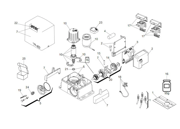 faac Seite Ersatzteile des 740 Motors 230v