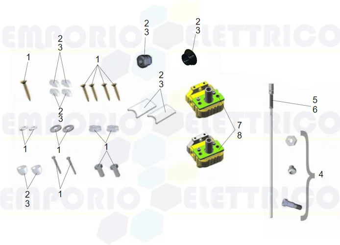 faac spare parts page for shutter automation n1d-nd2