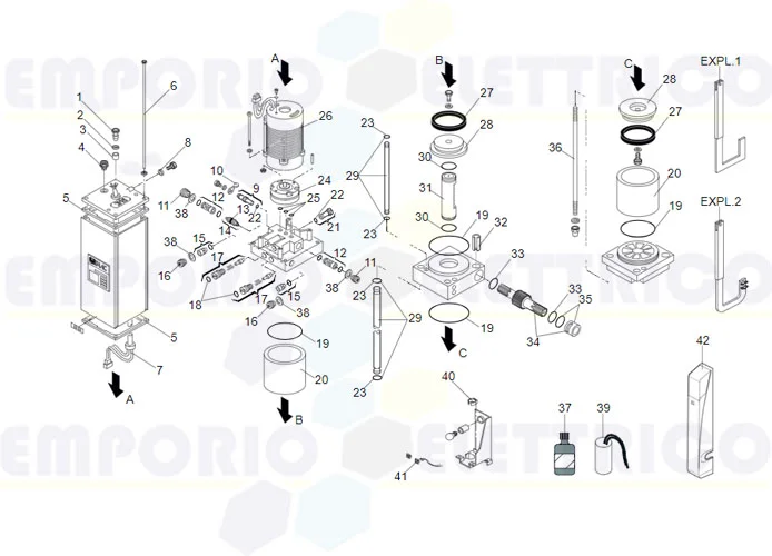 faac 595 S motor spare parts page