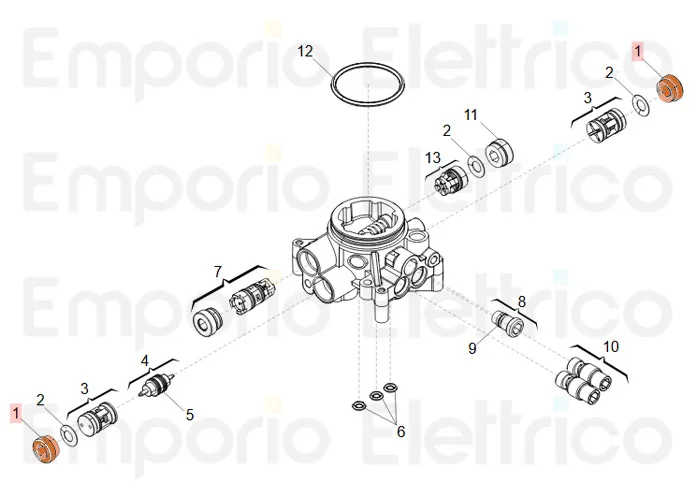 faac ricambio ghiera ritegno valvole ottone 7049005