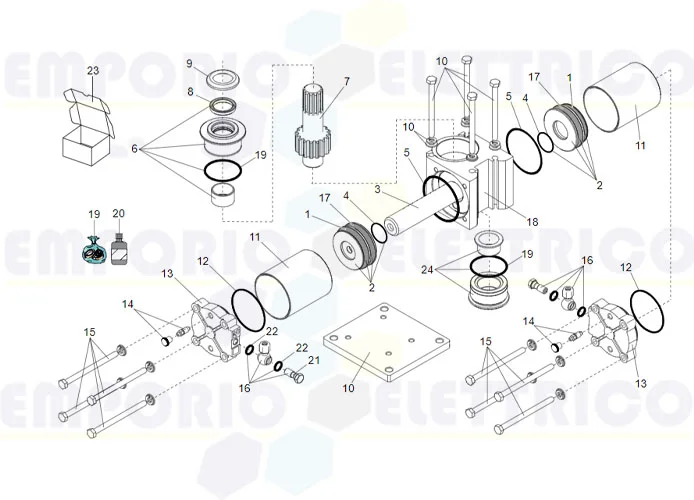 faac jack motor spare parts page 750 180° cp