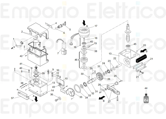 faac spare parts page for motor 844 mc rev