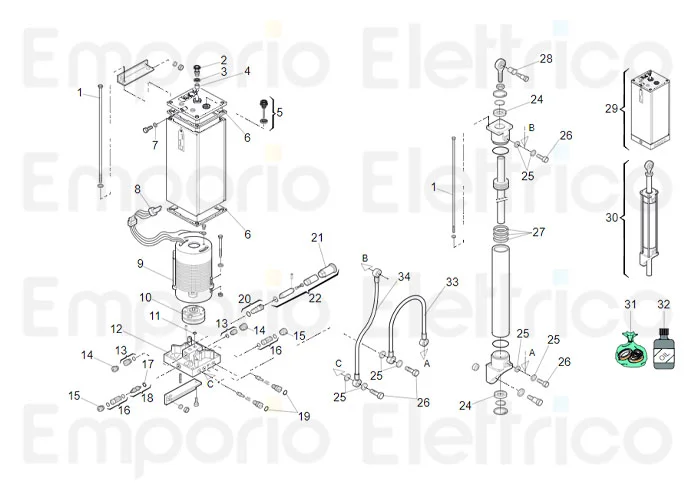 faac spare parts page for barriers 610 rapid