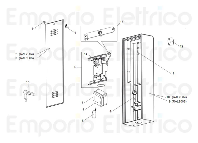 faac spare parts page for barriers 617-3