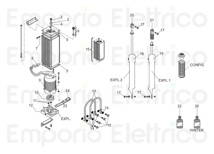faac spare parts page for barriers 620 sr inox