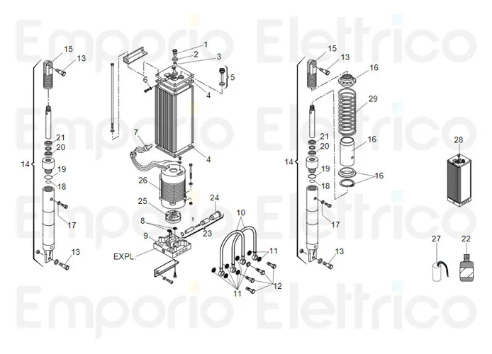 faac spare parts page for barriers 620 tt