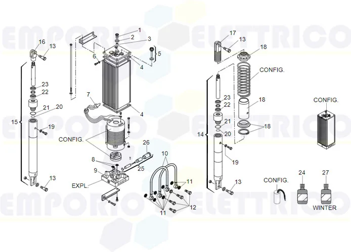 faac spare parts page for barriers 642/40