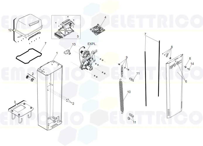 faac spare parts page for barriers b614
